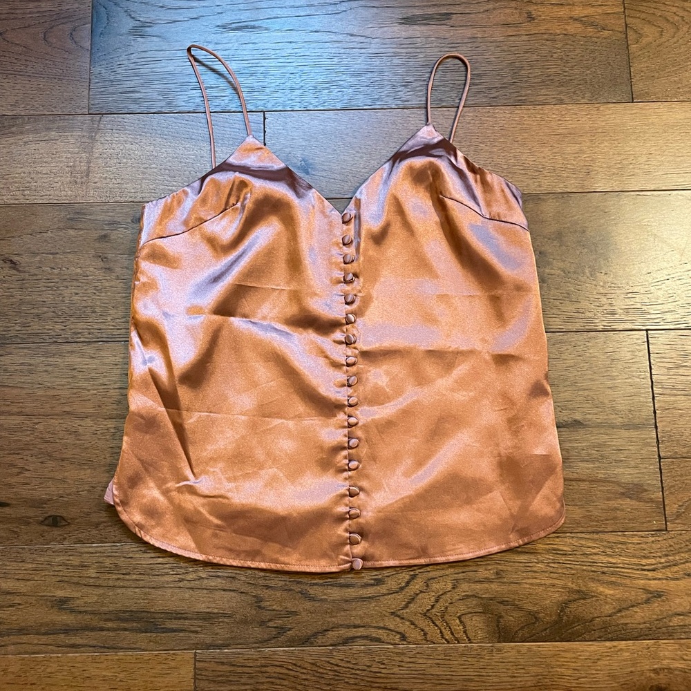 Button Front Satin Top